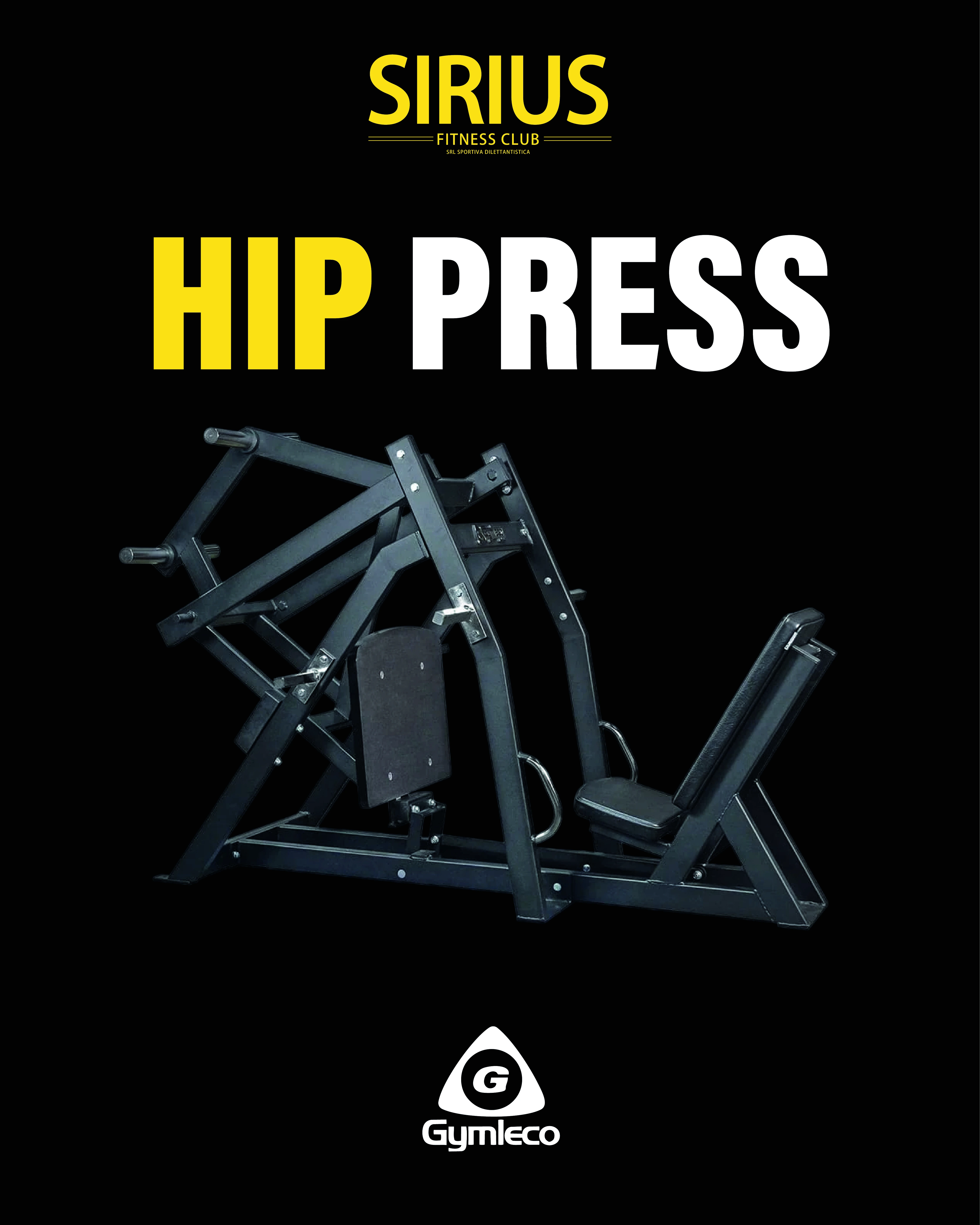 Gymleco Hip Press alla Palestra Sirius Fitness Club Palermo — macchinario per glutei e abduttori