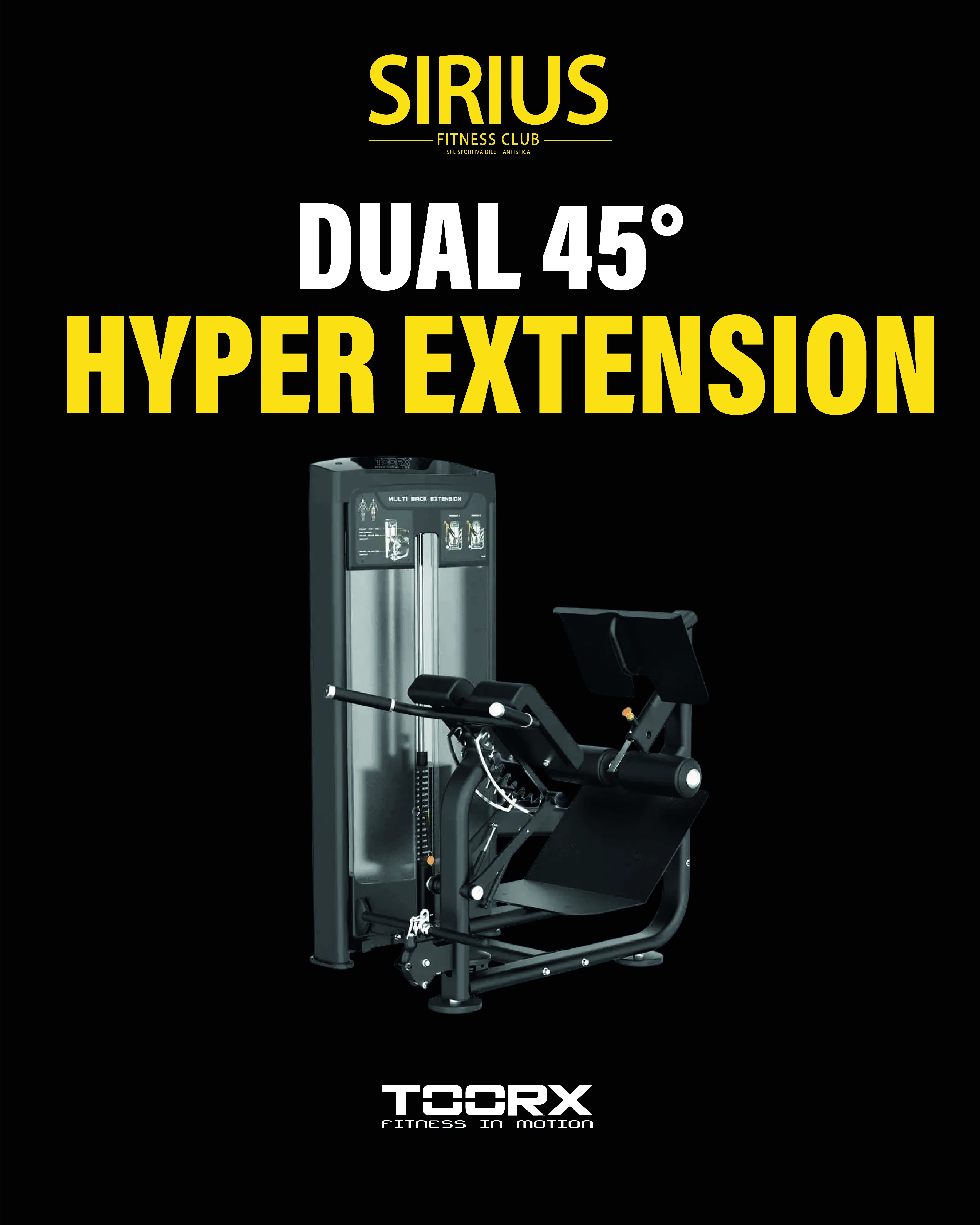 Toorx Dual 45° Hyper Extension alla Palestra Sirius Fitness Club Palermo — panca lombari e core